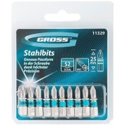 ZESTAW BITÓW PH1 X 25, STAL S2, 10 SZT. GROSS