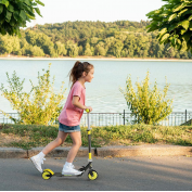 HULAJNOGA DWUKOŁOWA SKŁADANA, KAUCZUKOWE KOŁA DLA DZIECI MŁODZIEŻY 12 CM DO 50