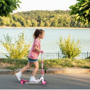 HULAJNOGA DWUKOŁOWA SKŁADANA, KAUCZUKOWE KOŁA DLA DZIECI MŁODZIEŻY 12 CM DO 50 KG