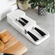 ORGANIZER WKŁAD DO SZUFLADY NA NOŻE KUCHENNE BIAŁY 390X145X75MM