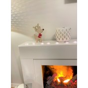 FIGURKA DREWNIANA STOJĄCY RENIFER SZALIK SZARA
