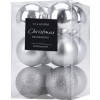 BOMBKI ZESTAW 12 SZTUK 6 CM SREBRNE