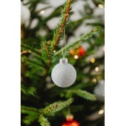 BOMBKI ZESTAW 12 SZTUK 6 CM SREBRNE