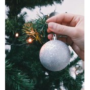 BOMBKI ZESTAW 12 SZTUK 6 CM SREBRNE