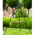GRILL NA TRÓJNOGU 180 CM - RUSZT STAL NATURALNA 60 CM + KOŁOWROTEK
