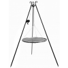 GRILL NA TRÓJNOGU 180 CM - RUSZT STAL NATURALNA 60 CM + KOŁOWROTEK