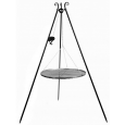 GRILL NA TRÓJNOGU 180 CM - RUSZT STAL NATURALNA 60 CM + KOŁOWROTEK
