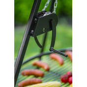 GRILL NA TRÓJNOGU 180 CM - RUSZT STAL NIERDZEWNA 50 CM+KOŁOWROTEK