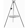 GRILL NA TRÓJNOGU 180 CM - RUSZT STAL NIERDZEWNA 80 CM+KOŁOWROTEK