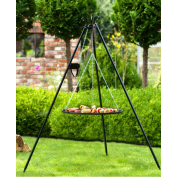 GRILL NA TRÓJNOGU 180 CM - RUSZT STAL NIERDZEWNA 80 CM+KOŁOWROTEK
