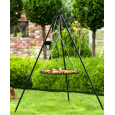 GRILL NA TRÓJNOGU 180 CM - RUSZT STAL NIERDZEWNA 80 CM+KOŁOWROTEK
