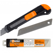ZESTAW NÓŻ BUDOWLANY PLASTIKOWY 18 MM + OSTRZA ZAPASOWE 18 MM 10 SZT