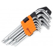 ZESTAW KLUCZY IMBUSOWYCH TORX 9 SZT., Т10-Т50, CrV, KRÓTKIE