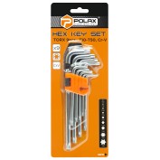 ZESTAW KLUCZY IMBUSOWYCH TORX 9 SZT., Т10-Т50, CrV, DŁUGIE