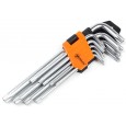 ZESTAW KLUCZY IMBUSOWYCH TORX 9 SZT., Т10-Т50, CrV, DŁUGIE