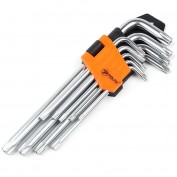 ZESTAW KLUCZY IMBUSOWYCH TORX 9 SZT., Т10-Т50, CrV, DŁUGIE