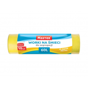 WORKI NA ŚMIECI DO SEGREGACJI 60L PLASTIK METAL ŻÓŁTE 10szt