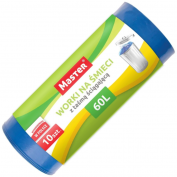 WORKI NA ŚMIECI  60L Z TAŚMĄ ŚCIĄGAJĄCĄ 10 szt