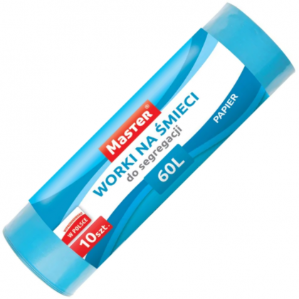 Worki na śmieci do segregacji 60L papier niebieskie 10szt Worki na śmieci do segregacji 60L papier niebieskie 10szt
