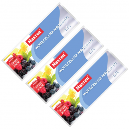 ZESTAW 3 X WORECZKI NA MROŻONKI 20 x 30 1,5 l 50 szt ZESTAW 3 X WORECZKI NA MROŻONKI 20 x 30 1,5 l 50 szt