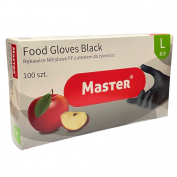 RĘKAWICZKI NITRYLOWE CZARNE L 100 SZT NITRYL FOOD MASTER
