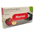 RĘKAWICZKI NITRYLOWE CZARNE L 100 SZT NITRYL FOOD MASTER