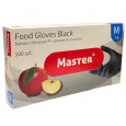 RĘKAWICZKI NITRYLOWE CZARNE M 100 SZT NITRYL FOOD MASTER