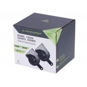 KLAKSON 12V 118 DB DWUTONOWY, ŚLIMAKOWY ŚREDNICA 85 MM HOMOLOGACJA E9, 2 SZT