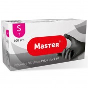 RĘKAWICZKI NITRYLOWE CZARNE M 100 SZT NITRYL FOOD MASTER