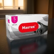 RĘKAWICZKI NITRYLOWE CZARNE M 100 SZT NITRYL FOOD MASTER