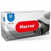 RĘKAWICZKI NITRYLOWE CZARNE M 100 SZT NITRYL FOOD MASTER