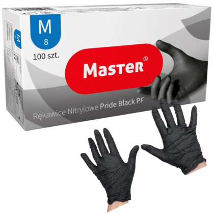 RĘKAWICZKI NITRYLOWE CZARNE M 100 SZT NITRYL FOOD MASTER RĘKAWICZKI NITRYLOWE CZARNE M 100 SZT NITRYL FOOD MASTER