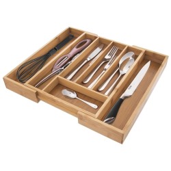 ORGANIZER DO SZUFLADY ROZSUWANY WKŁAD NA SZTUĆCE POJEMNIK BAMBUSOWY 35,5x26