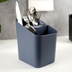 OCIEKACZ NA SZTUĆCE plastikowy pojemnik koszyk z wkładem suszarka organizer popielaty szary