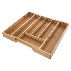 ORGANIZER DO SZUFLADY ROZSUWANY WKŁAD NA SZTUĆCE POJEMNIK BAMBUSOWY 35,5x26