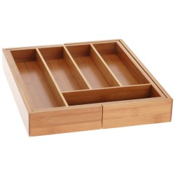 ORGANIZER DO SZUFLADY ROZSUWANY WKŁAD NA SZTUĆCE POJEMNIK BAMBUSOWY 35,5x26