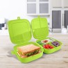 Pojemnik ŚNIADANIOWY śniadaniówka lunchbox dzelony pudełko posiłek duży XL zielony