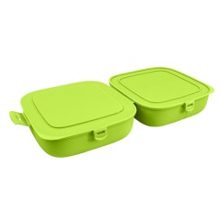 Pojemnik ŚNIADANIOWY śniadaniówka lunchbox dzelony pudełko posiłek duży XL zielony