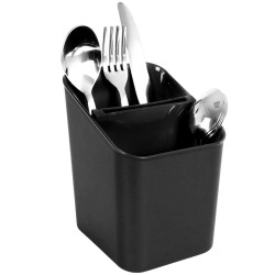 OCIEKACZ NA SZTUĆCE plastikowy pojemnik koszyk z wkładem suszarka organizer popielaty czarny