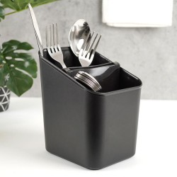 OCIEKACZ NA SZTUĆCE plastikowy pojemnik koszyk z wkładem suszarka organizer popielaty czarny