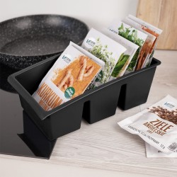 Pojemnik ORGANIZER kuchenny na przyprawy torebki do szuflady szafki czarny 25x15x9 cm