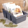 Pojemnik ORGANIZER kuchenny na przyprawy torebki do szuflady szafki szary 25x15x9 cm