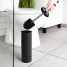 Szczotka TOALETOWA WC pojemnik stojak ociekacz czarna metalowa łazienkowa 38x10 cm