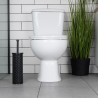 Szczotka TOALETOWA WC pojemnik stojak ociekacz czarna metalowa łazienkowa 38x10 cm