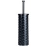 Szczotka TOALETOWA WC pojemnik stojak ociekacz czarna metalowa łazienkowa 38x10 cm