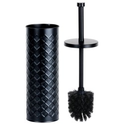 Szczotka TOALETOWA WC pojemnik stojak ociekacz czarna metalowa łazienkowa 38x10 cm