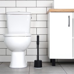 Szczotka toaletowa silikonowa WC z dozownikiem płynu czarna 40 cm