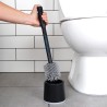 Szczotka toaletowa silikonowa WC z dozownikiem płynu czarna 40 cm