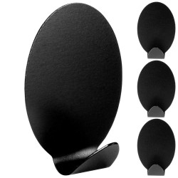 Haczyk wieszak samoprzylepny na ręcznik ścierkę stalowy czarny 5,5x3,5 cm 4 szt