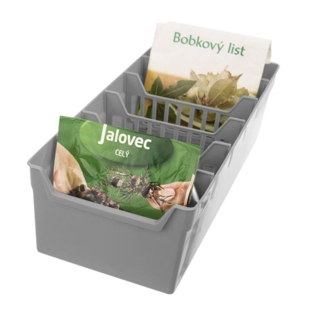 Pojemnik ORGANIZER kuchenny na przyprawy torebki do szuflady szafki szary